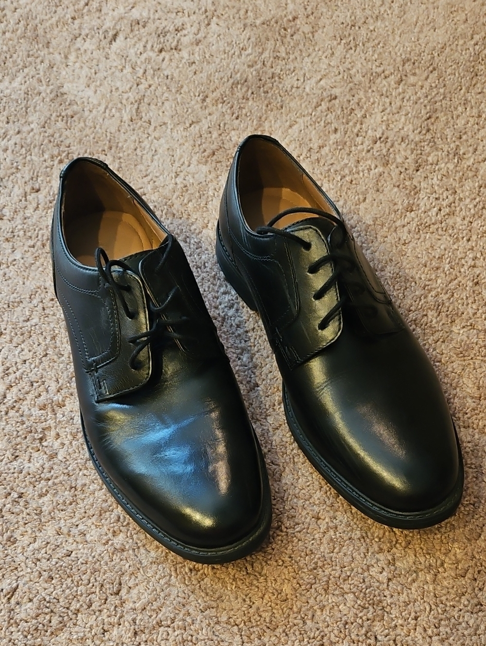 Men's Black Leather Lace-Up Dress Shoes